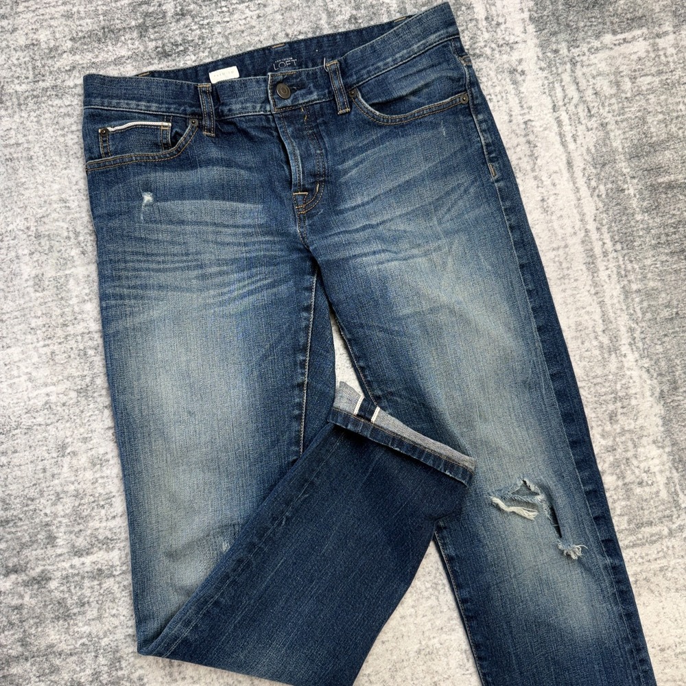 Anny Taylor LOFT Jeans Women Fits 30x30 Premium Selvedge Ankle Straight Distress